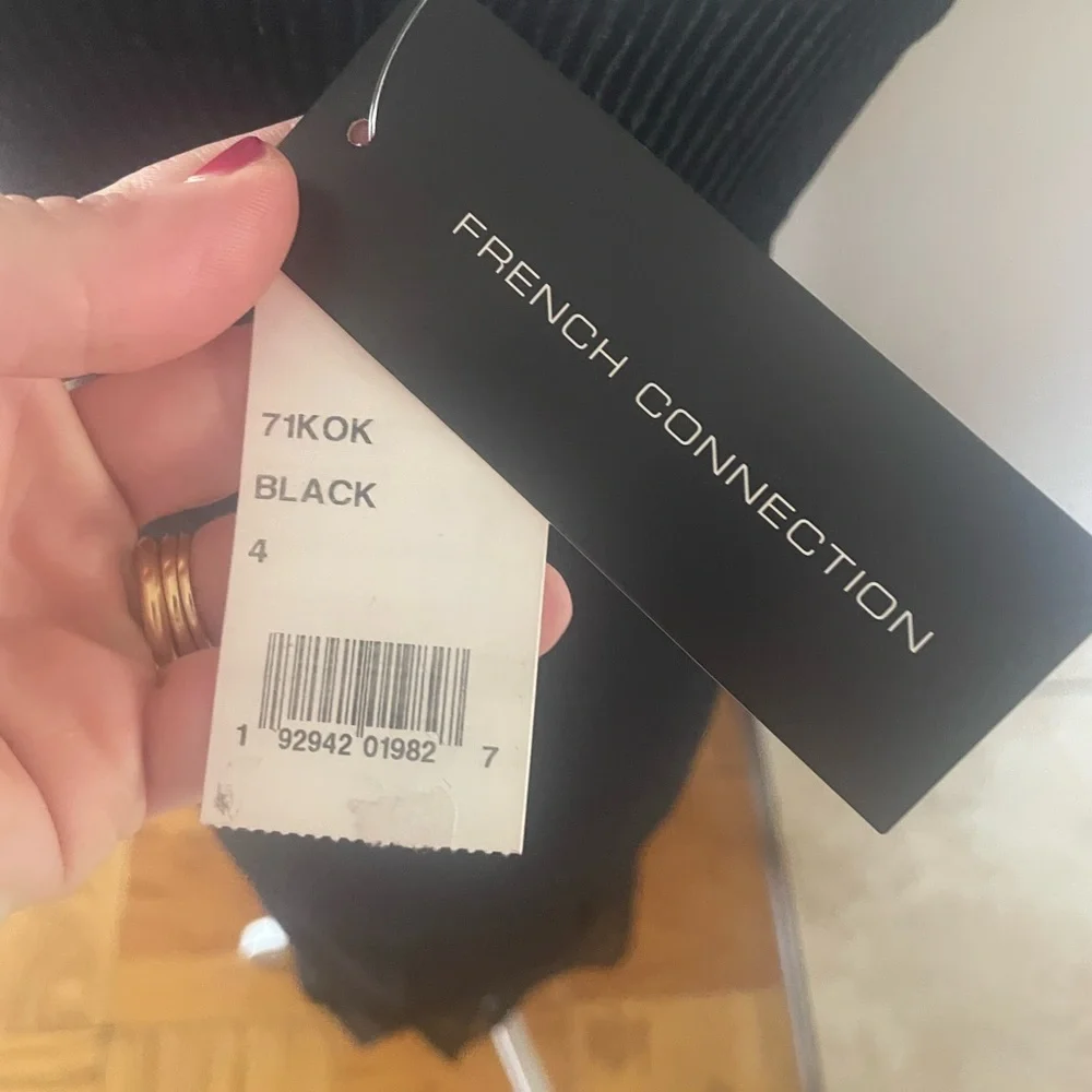 $148 French Connection Women's Black Sarelle Ottoman Lace Cocktail Dress Size 4 - Picture 6 of 15